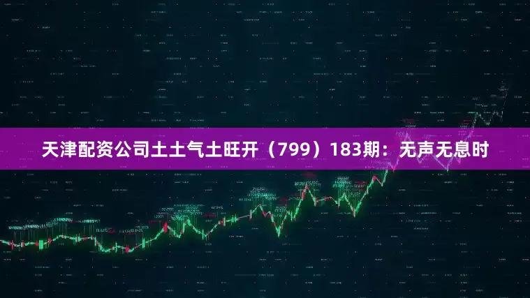 天津配资公司土土气土旺开（799）　　183期：无声无息时