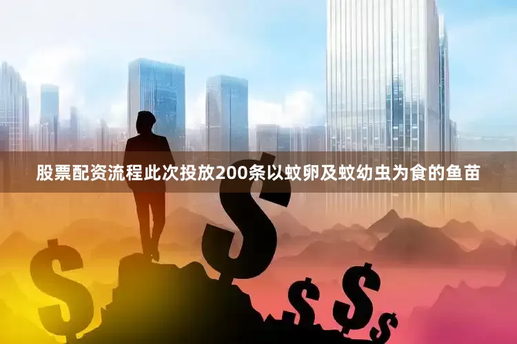 股票配资流程此次投放200条以蚊卵及蚊幼虫为食的鱼苗