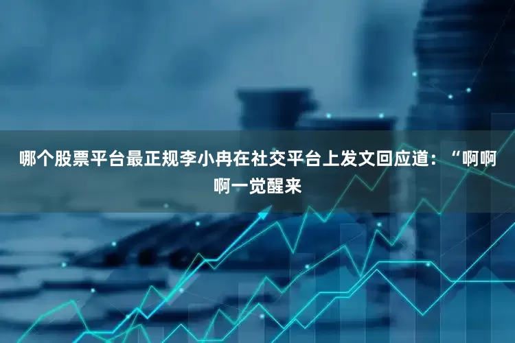 哪个股票平台最正规李小冉在社交平台上发文回应道：“啊啊啊一觉醒来