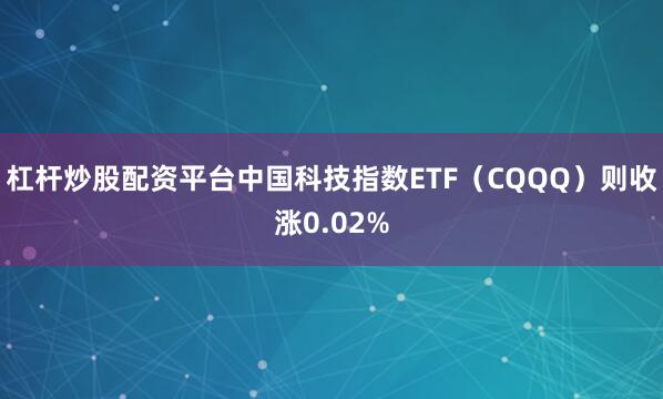 杠杆炒股配资平台中国科技指数ETF（CQQQ）则收涨0.02%